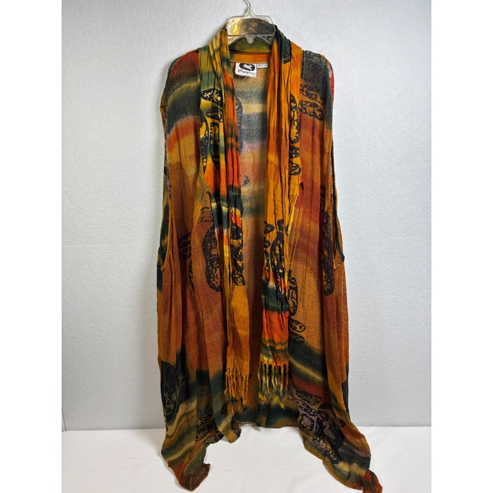 Pegasus Exclusive Collection Rayon Tie Dye Draped Vest Scarf Boho Wearable Art